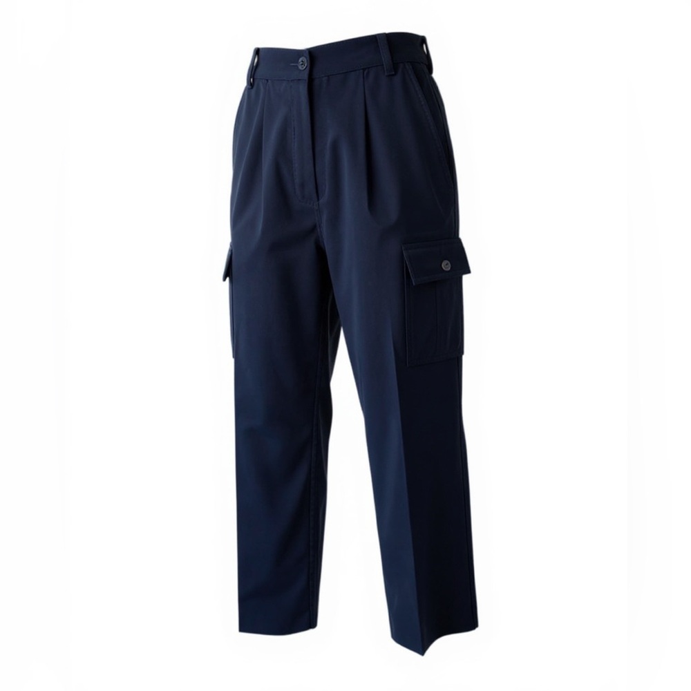 Ralph Lauren Navy Wool Blend Straight Leg Slacks Size 14